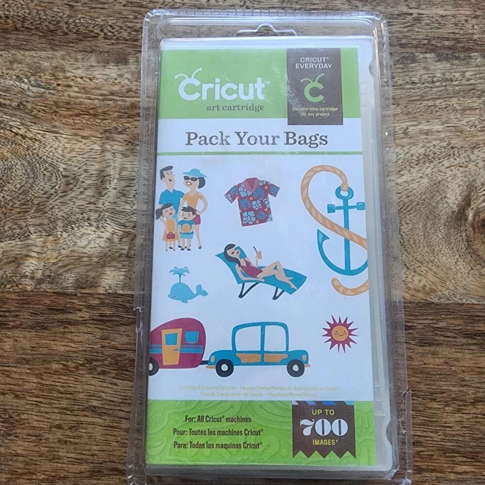 Cricut Pack Your Bags Art Cartridge Travel Vacation Scrapbooking 700 Images NEW